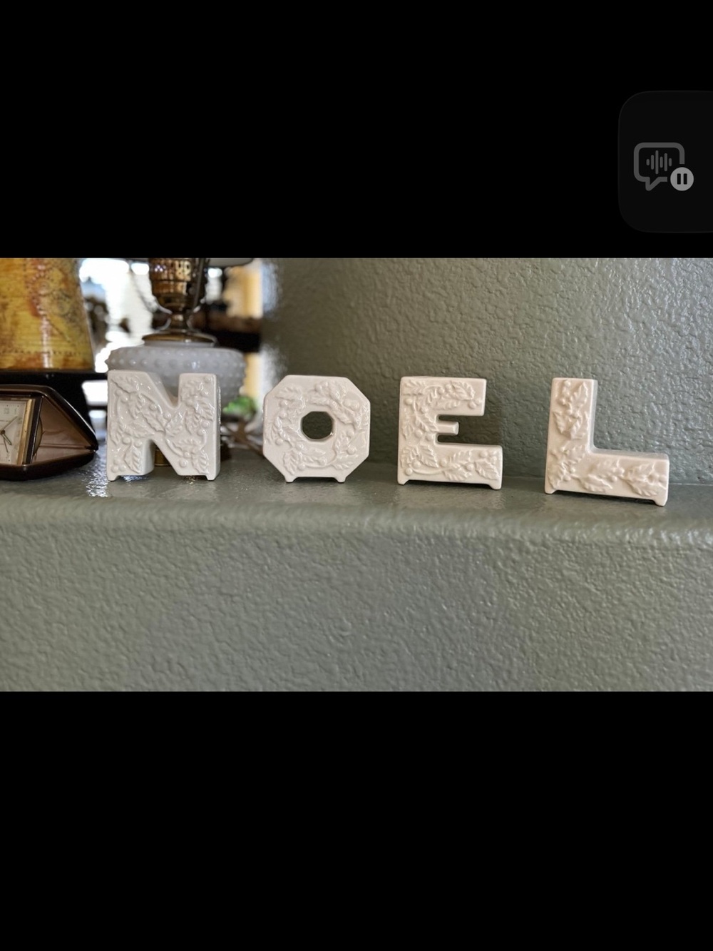 Vintage set NOEL Ceramic Letters  Holiday Decor - White